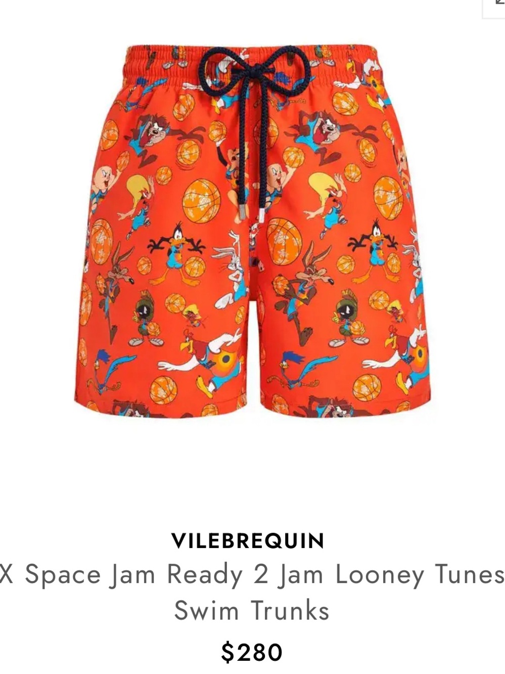 Vilebrequin Orange Looney Tunes Limited Edition Basketball Print Swim Shorts